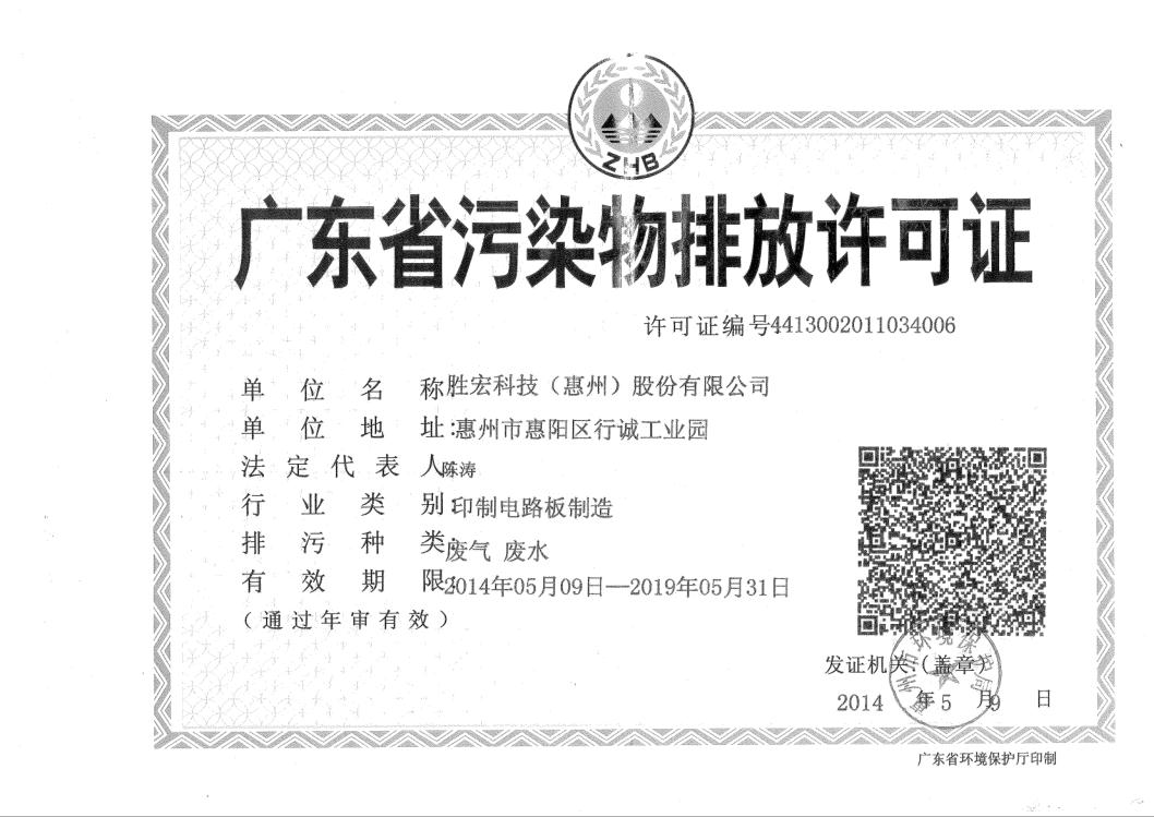 信息公开：公海710科技2015-2019年排污许可证